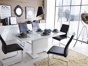 Inspiracje - Średnia biała jadalnia jako osobne pomieszczenie - zdjęcie od Salony Agata