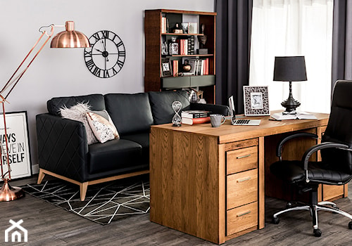 Domowe biuro - Średnie w osobnym pomieszczeniu z sofą szare biuro, styl nowoczesny - zdjęcie od Salony Agata