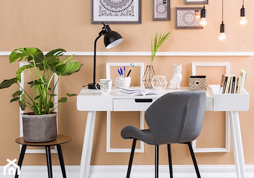 Domowe biuro - Średnie pomarańczowe biuro, styl nowoczesny - zdjęcie od Salony Agata