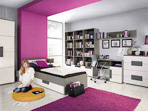 Ultra Violet - Duży różowy szary pokój dziecka dla nastolatka dla dziewczynki, styl nowoczesny - zdjęcie od Salony Agata