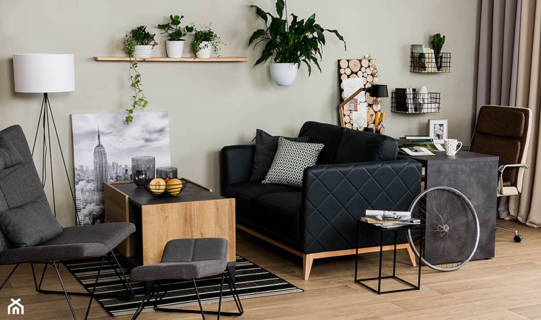 Domowe biuro - Średnie w osobnym pomieszczeniu z sofą szare biuro, styl nowoczesny - zdjęcie od Salony Agata - Homebook