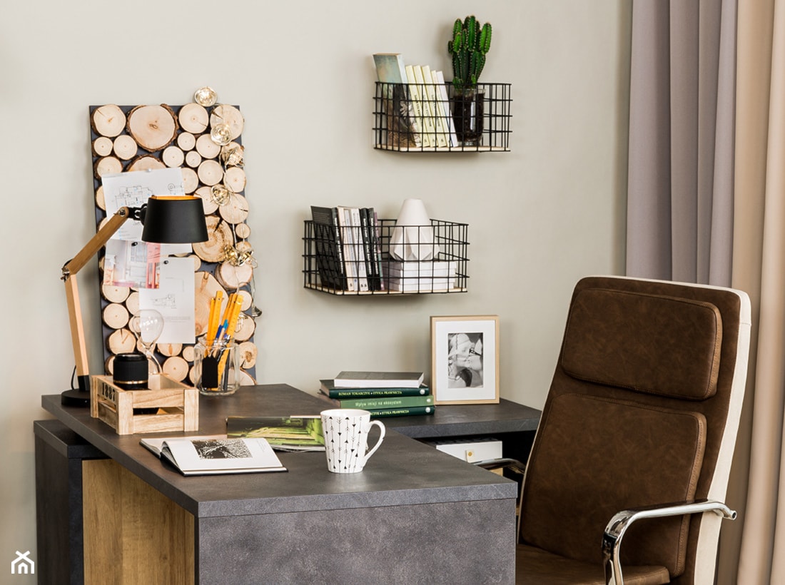 Domowe biuro - Małe w osobnym pomieszczeniu beżowe biuro, styl nowoczesny - zdjęcie od Salony Agata - Homebook
