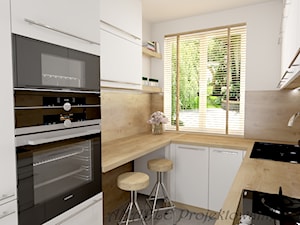 Wizualizacja małej kuchni w bloku - zdjęcie od AMABLE - Projektowanie wnętrz