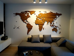 Drewniana Mapa Świata - 300 x 150 - Salon 
