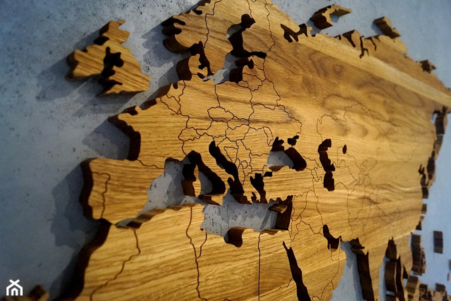 Drewniana Mapa Świata - 200 x 100 cm - zdjęcie od drewnianemapy