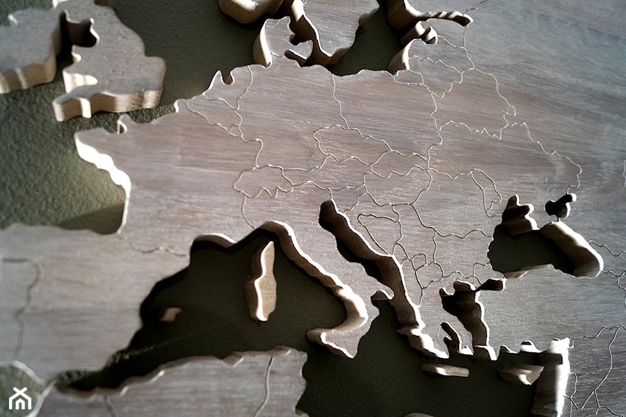 Drewniana Mapa Świata - 200 x 100 cm - Dąb bielony - zdjęcie od drewnianemapy