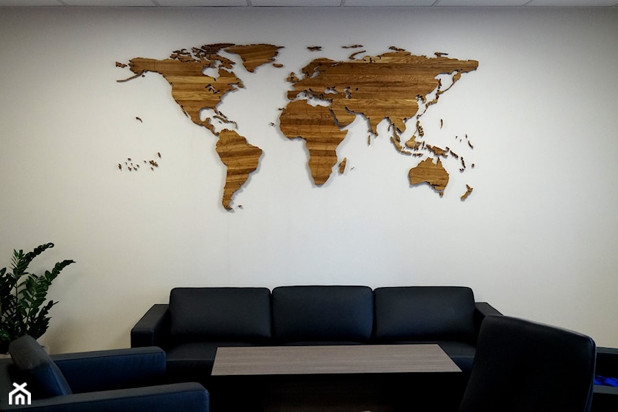 Drewniana Mapa Świata - 250 x 125 cm - zdjęcie od drewnianemapy