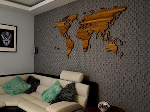 Drewniana Mapa Świata - 200 x 100 cm - Salon