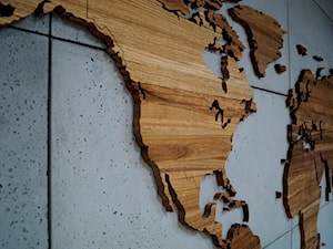 Drewniana Mapa Świata - 300 x 150 cm - zdjęcie od drewnianemapy