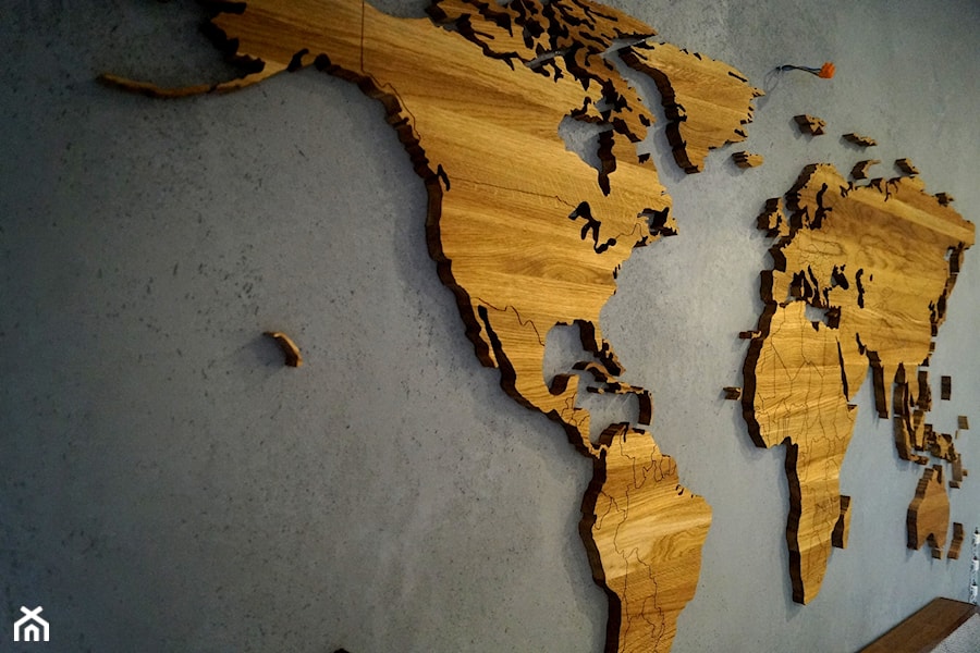 Drewniana Mapa Świata - 200 x 100 cm - zdjęcie od drewnianemapy
