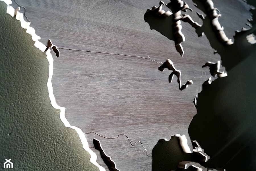 Drewniana Mapa Świata - 200 x 100 cm - Dąb bielony - zdjęcie od drewnianemapy