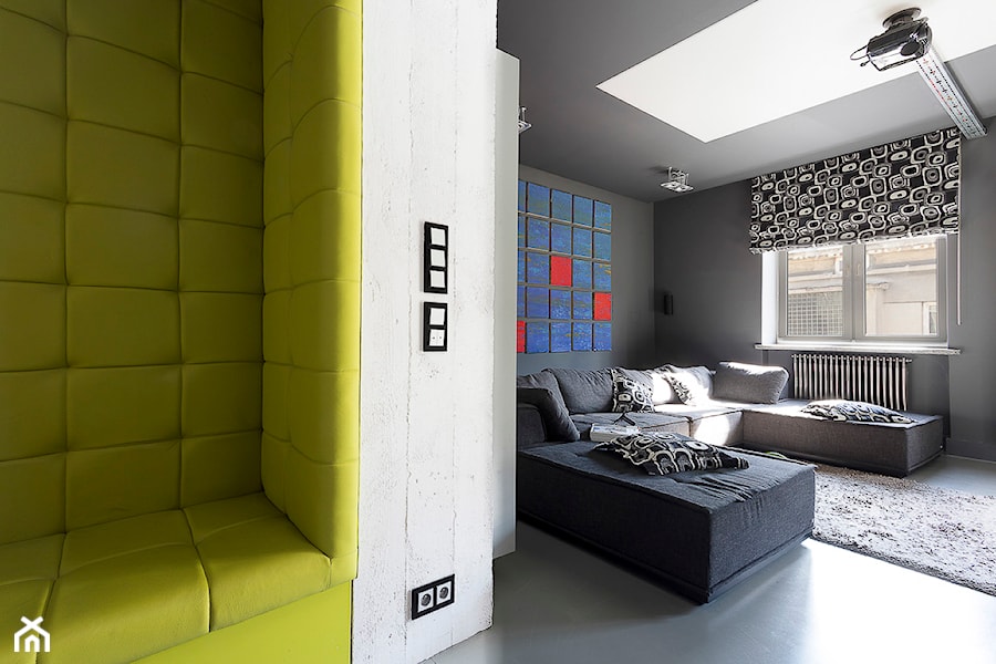 Mieszkanie Ordynacka - Średni szary salon, styl industrialny - zdjęcie od Grupa Żoliborz
