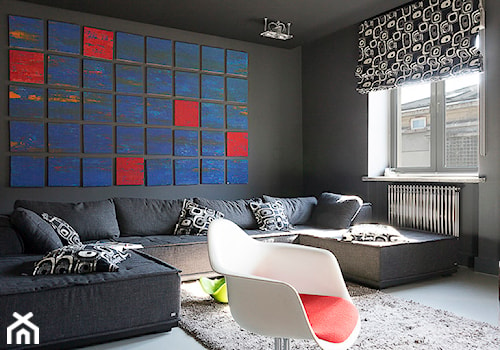 Mieszkanie Ordynacka - Średni szary salon, styl industrialny - zdjęcie od Grupa Żoliborz