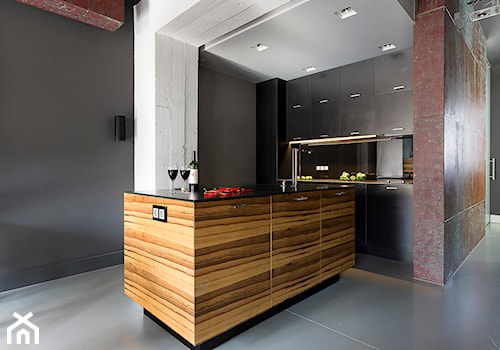 Mieszkanie Ordynacka - Średnia otwarta kuchnia jednorzędowa z wyspą lub półwyspem, styl nowoczesny - zdjęcie od Grupa Żoliborz