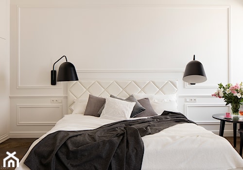 Mieszkanie Okólnik - Średnia biała sypialnia na poddaszu, styl nowoczesny - zdjęcie od Grupa Żoliborz