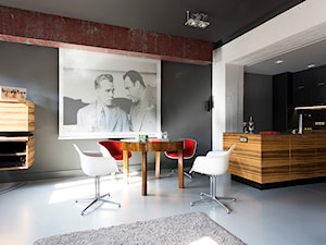 Mieszkanie Ordynacka - Duża czarna jadalnia w kuchni, styl nowoczesny - zdjęcie od Grupa Żoliborz