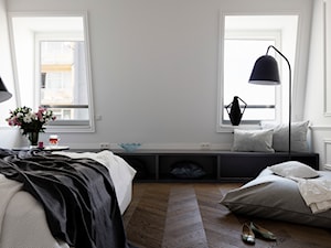 Mieszkanie Okólnik - Średnia szara sypialnia na poddaszu, styl nowoczesny - zdjęcie od Grupa Żoliborz