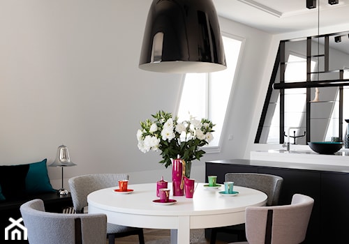 Mieszkanie Okólnik - Średnia szara jadalnia w kuchni, styl nowoczesny - zdjęcie od Grupa Żoliborz