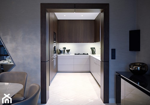 Kuchnia - Średnia otwarta kuchnia w kształcie litery u z oknem, styl nowoczesny - zdjęcie od Pleń+Daniłów Interior Design