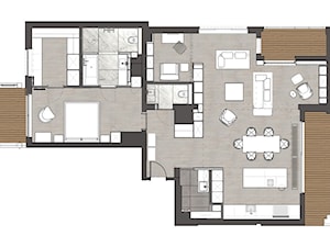 APARTAMENT W KOŁOBRZEGU - Salon, styl minimalistyczny - zdjęcie od Pleń+Daniłów Interior Design