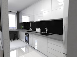 ściana co łączy i dzieli, czyli salon z kuchnią w nowym mieszkaniu - Kuchnia, styl nowoczesny - zdjęcie od studio48