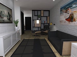 ściana co łączy i dzieli, czyli salon z kuchnią w nowym mieszkaniu - Salon, styl nowoczesny - zdjęcie od studio48