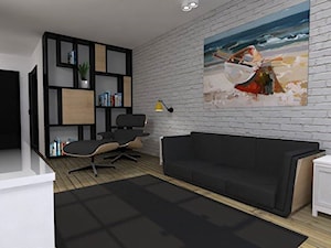 ściana co łączy i dzieli, czyli salon z kuchnią w nowym mieszkaniu - Salon, styl nowoczesny - zdjęcie od studio48