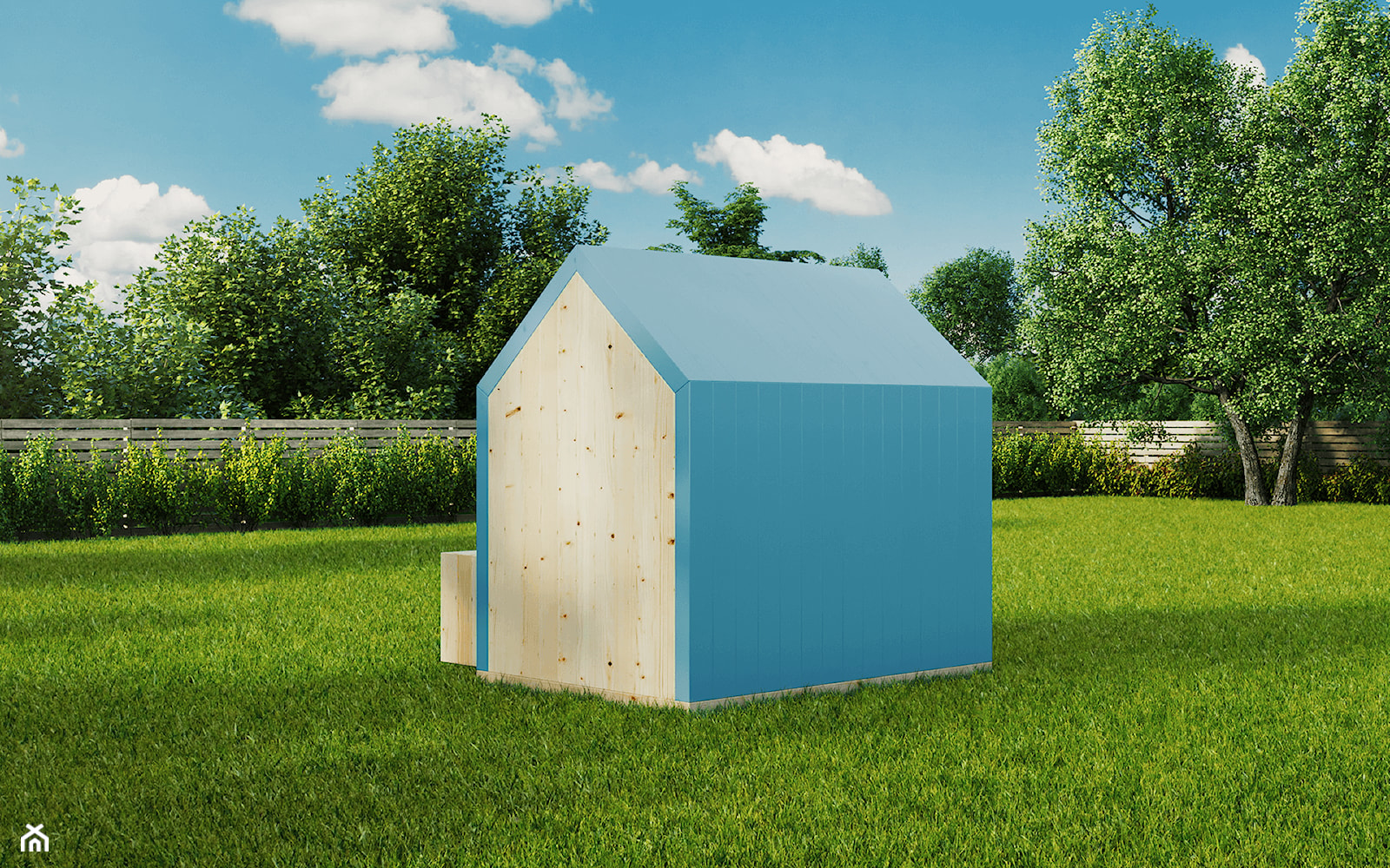 Niebieski domek dla dzieci - tył - zdjęcie od Pinegard - Homebook