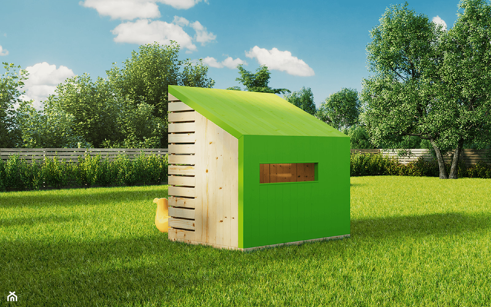 Zielony domek dla dzieci - tył - zdjęcie od Pinegard - Homebook