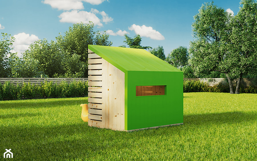 Zielony domek dla dzieci - tył - zdjęcie od Pinegard