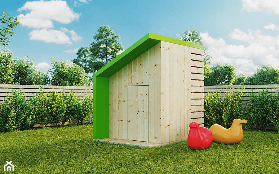 Zielony domek dla dzieci - przód - zdjęcie od Pinegard