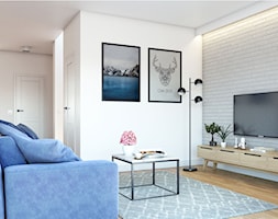 Wnętrze domu w odcieniach kobaltu - Salon, styl skandynawski - zdjęcie od CADEE GROUP - Homebook