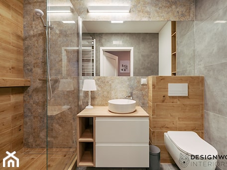Aranżacje wnętrz - Łazienka: SEASIDE BREATH - Średnia łazienka, styl skandynawski - DesignWolf Interiors. Przeglądaj, dodawaj i zapisuj najlepsze zdjęcia, pomysły i inspiracje designerskie. W bazie mamy już prawie milion fotografii!