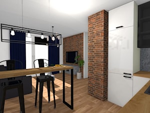 Pokój dzienny z aneksem kuchennym w stylu industrialnym - zdjęcie od DesignWolf Interiors