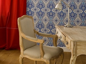 Z dodatkiem czerwieni - Biuro, styl tradycyjny - zdjęcie od Nest Interiors