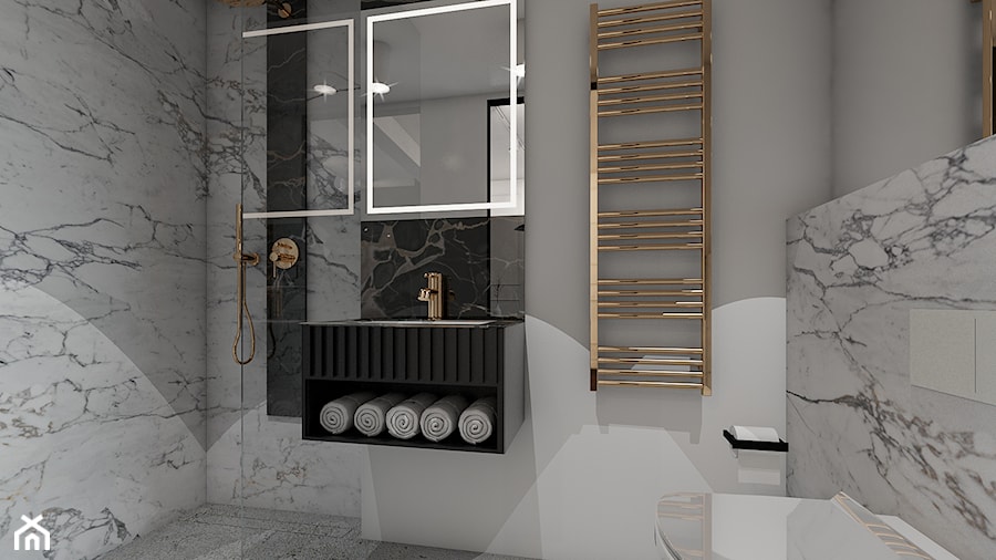 łazienka ze złotem - zdjęcie od SIGMA KONCEPT projektowanie wnętrz