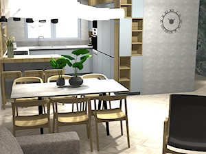 POLSKI DOM - Średnia szara jadalnia w salonie, styl nowoczesny - zdjęcie od Newspaces