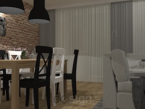 Piaseczno I - Średnia biała jadalnia w salonie - zdjęcie od DW SIGN Pracownia Architektury Wnętrz