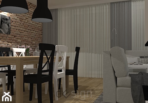 Piaseczno I - Średnia biała jadalnia w salonie - zdjęcie od DW SIGN Pracownia Architektury Wnętrz