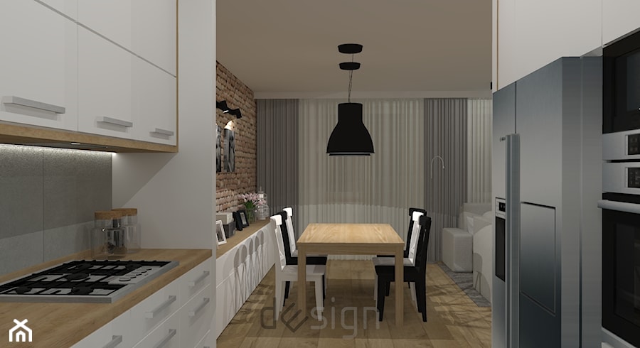 Piaseczno I - Średnia jadalnia w salonie w kuchni - zdjęcie od DW SIGN Pracownia Architektury Wnętrz