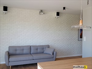 TARASY WIŚLANE - Mały biały salon - zdjęcie od Firma Budowlana Malhaus Remonty i Wykończenia Wnętrz