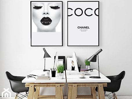 Aranżacje wnętrz - Biuro: Plakat Coco Chanel i Woman in Black - mili.art.shop. Przeglądaj, dodawaj i zapisuj najlepsze zdjęcia, pomysły i inspiracje designerskie. W bazie mamy już prawie milion fotografii!