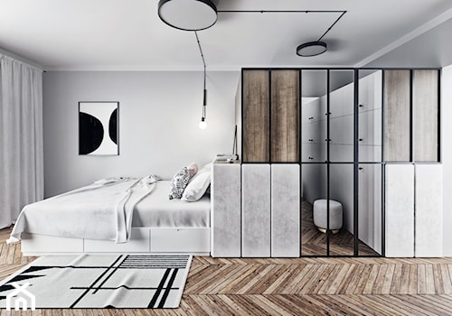 #16 Projekt mieszkania na Mokotowie - Sypialnia, styl skandynawski - zdjęcie od BOLD Design