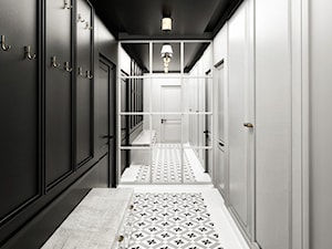 #11 Dom w Białymstoku - Średni z wieszakiem czarny szary hol / przedpokój, styl glamour - zdjęcie od BOLD Design