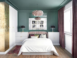 #12 Mieszkanie we Wrocławiu - Średnia biała zielona sypialnia, styl glamour - zdjęcie od BOLD Design