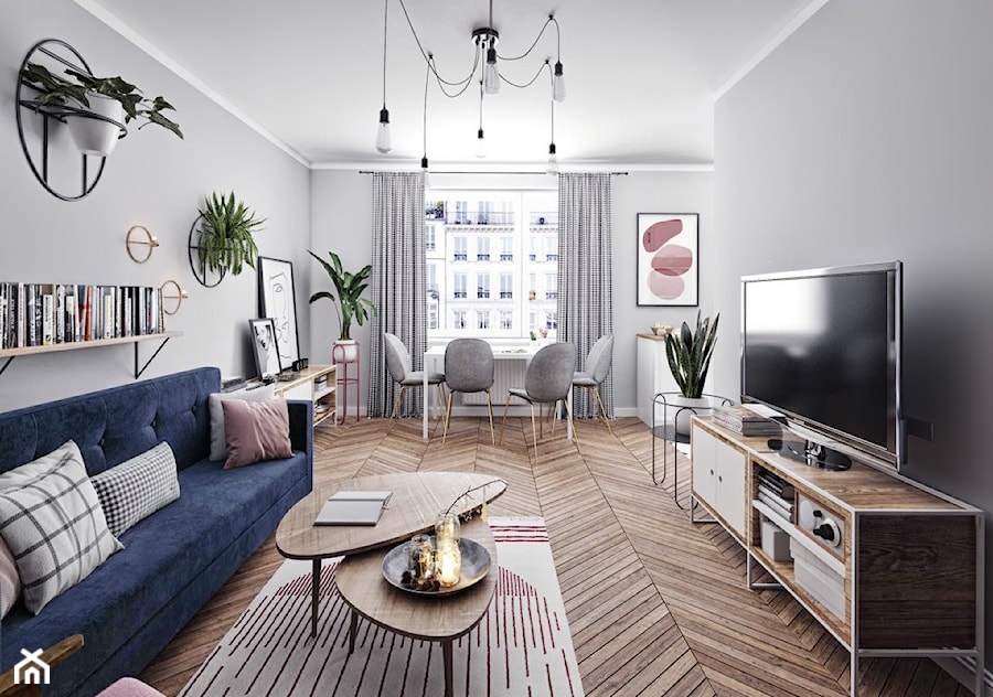 #16 Projekt mieszkania na Mokotowie - Salon, styl skandynawski - zdjęcie od BOLD Design
