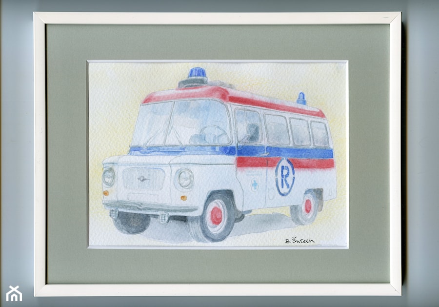 Akwarela "Ambulans karetka Nysa" aut. Barbara Świech - zdjęcie od Ami-Art