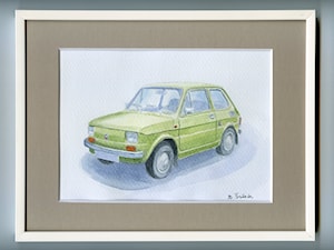 Akwarela "Fiat 126p" aut. Barbara Świech - zdjęcie od Ami-Art