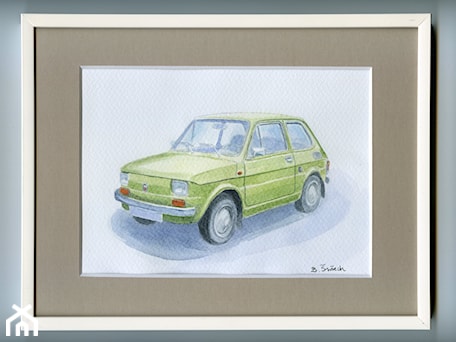 Aranżacje wnętrz - : Akwarela "Fiat 126p" aut. Barbara Świech - Ami-Art . Przeglądaj, dodawaj i zapisuj najlepsze zdjęcia, pomysły i inspiracje designerskie. W bazie mamy już prawie milion fotografii!