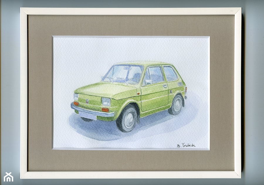 Akwarela "Fiat 126p" aut. Barbara Świech - zdjęcie od Ami-Art